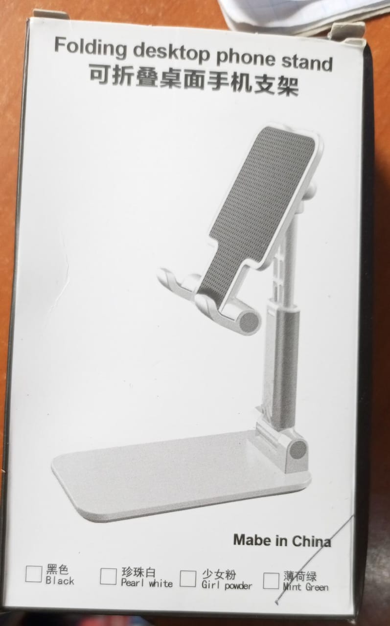 Folding desktop phone stand