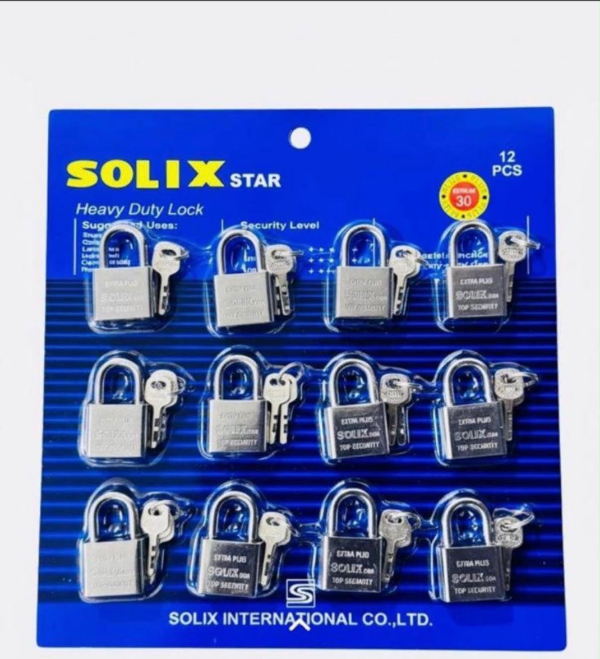 Solix 12Pack Padlocks (Same size) Packet