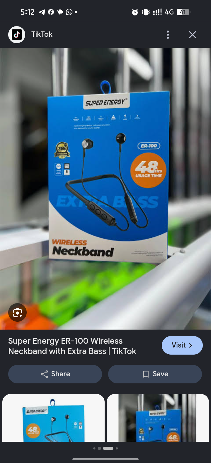 Model: ER-100 neckband earphone 